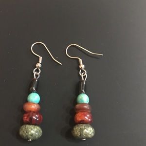 Beaded handmade dangle earrings. New. Mixed colors. Very nice beads